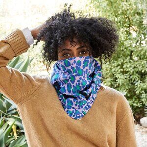 Clare V. Purple Leopard Ruffle Ciao Bandana